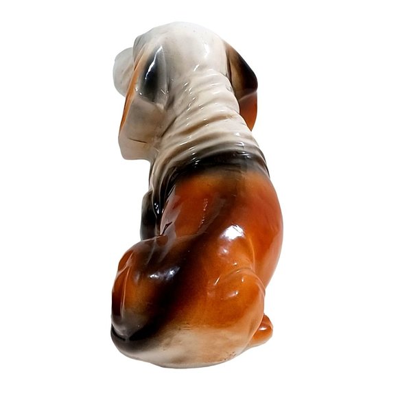 1940 Early Shafford Basset Hound Large Pottery Ceramic Sitting Dog Statue Sir Bo - Picture 4 of 6
